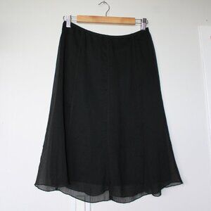 SOLD / 90s Rare Vintage Iz Byer California Whimsy Black Midi Skirt Small